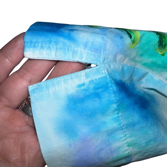 J.Crew Bluebonnet Watercolor Floral Pom Pom Trim Square Neck Top White Blue - Picture 7 of 8